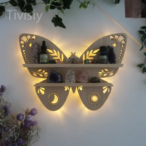 Butterfly Lamp Crystal Shelf